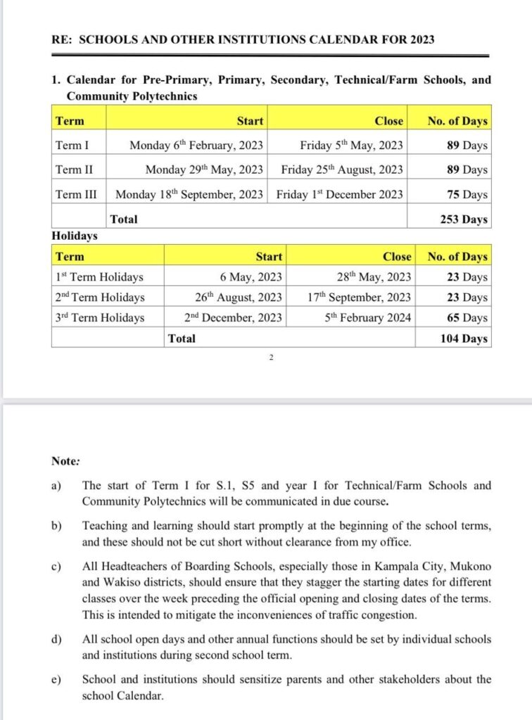 Education Ministry Confirms New School Calendar For 2023 See Reporting